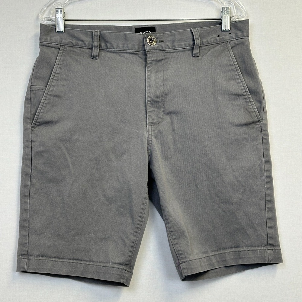 RVCA Week-End Stretch Mens Chino Shorts Gray Casual Skate Surf Size 32